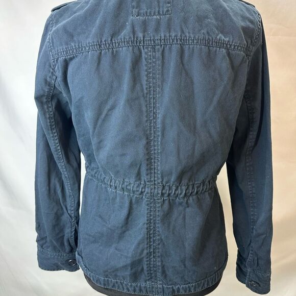Abercrombie & Fitch Size SMALL Navy Cotton Cinch Waist Utility Jacket - Picture 11 of 15